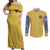 Trafalgar D. Law One Piece Couples Matching Off Shoulder Maxi Dress and Long Sleeve Button Shirt Anime Style