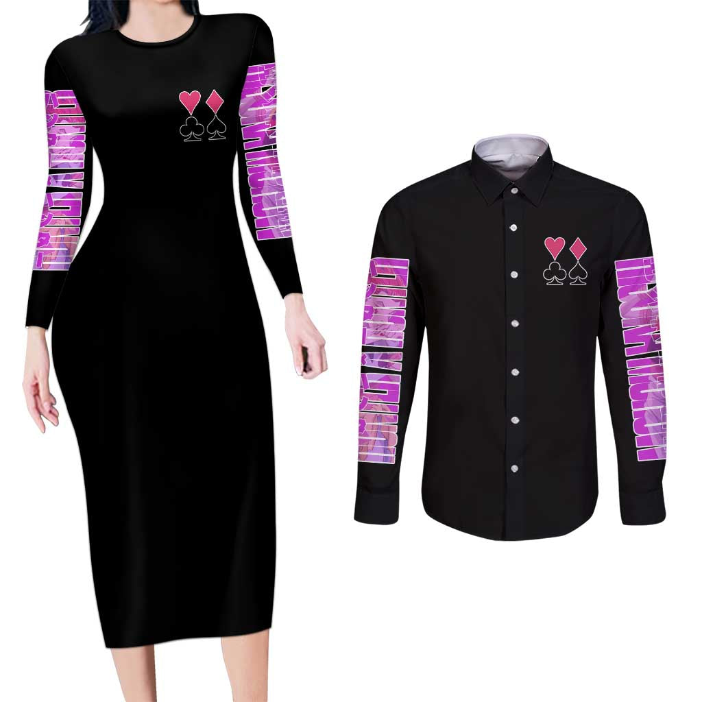 Hisoka Hunter x Hunter Couples Matching Long Sleeve Bodycon Dress and Long Sleeve Button Shirt Anime Style