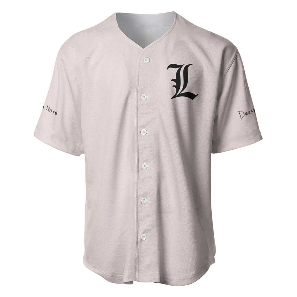 L Death Note Baseball Jersey Anime Style