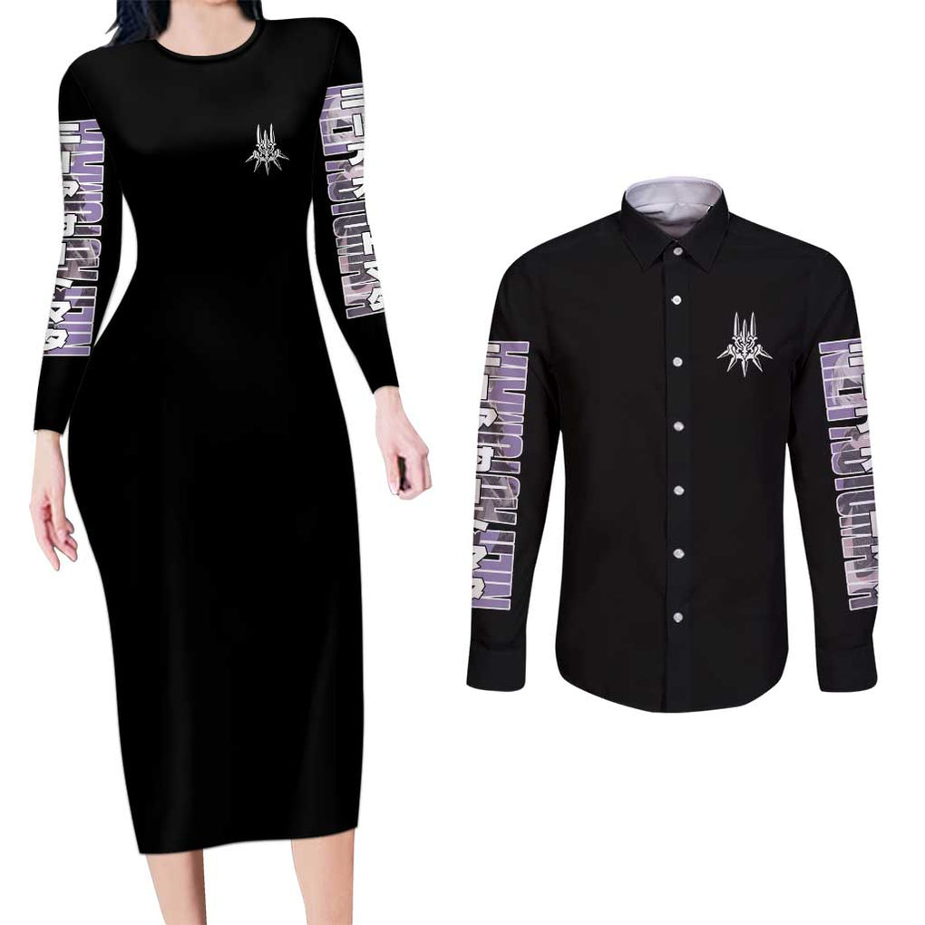 2B Nier Automata Couples Matching Long Sleeve Bodycon Dress and Long Sleeve Button Shirt Anime Style