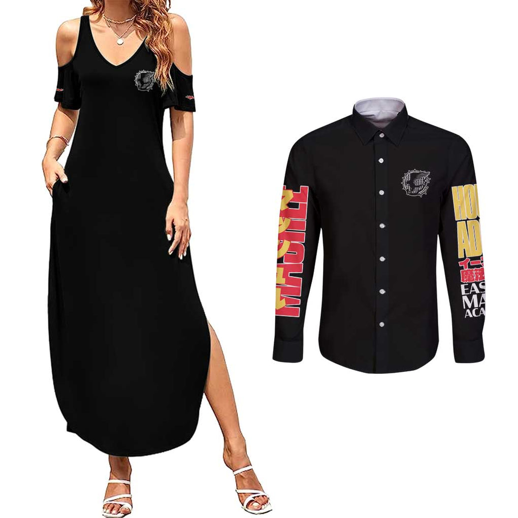 House Adler Mashle Couples Matching Summer Maxi Dress and Long Sleeve Button Shirt Anime Style