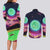 Rick and Morty Tiger King Couples Matching Long Sleeve Bodycon Dress and Long Sleeve Button Shirt Trippy Style