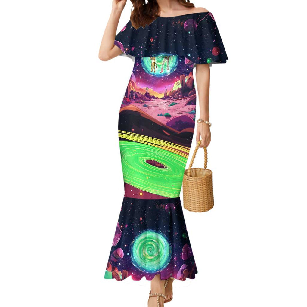 Rick and Morty Tiger King Mermaid Dress Trippy Style