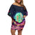 Rick and Morty Tiger King Off Shoulder Short Dress Trippy Style