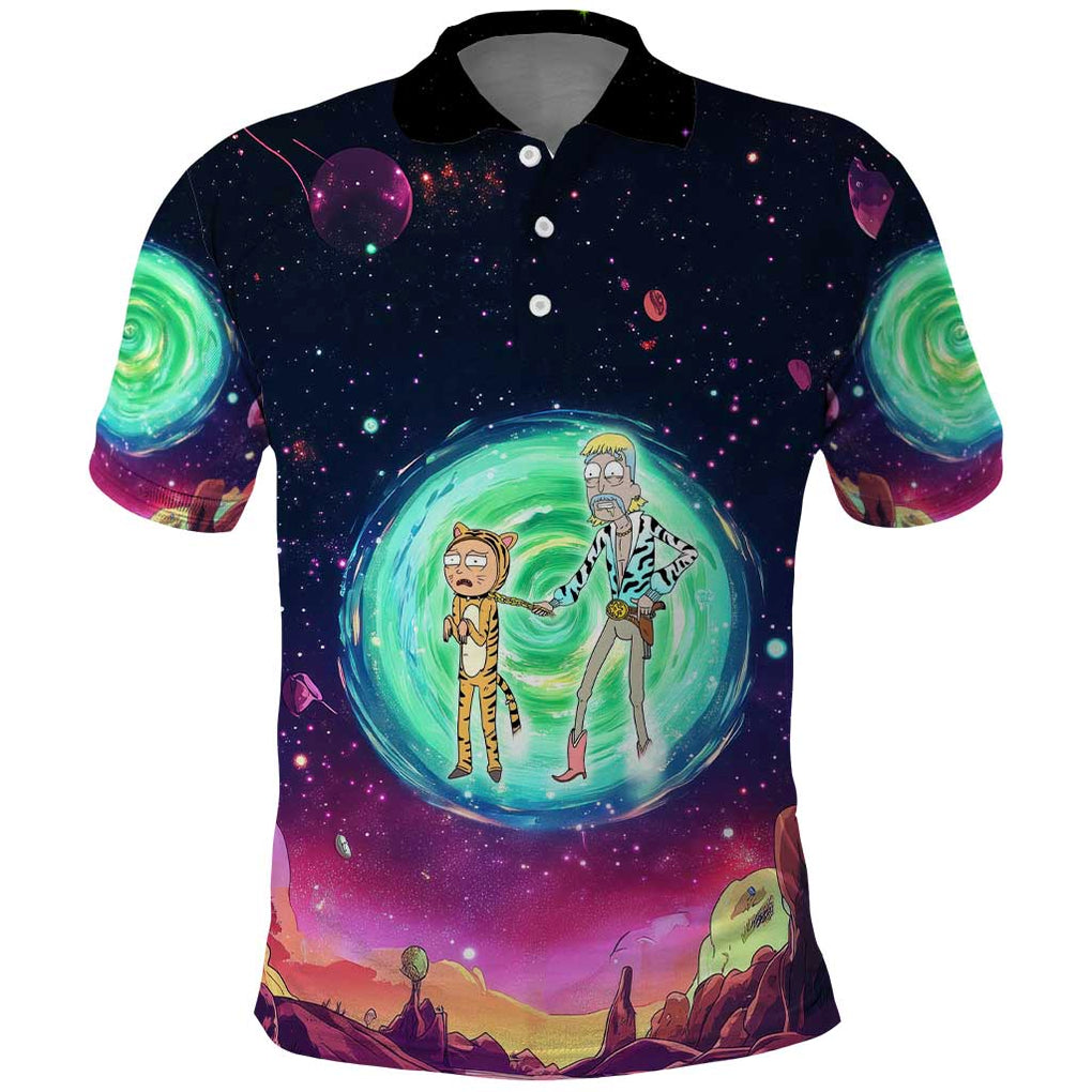 Rick and Morty Tiger King Polo Shirt Trippy Style