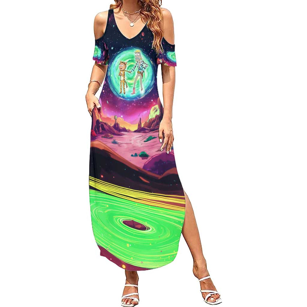 Rick and Morty Tiger King Summer Maxi Dress Trippy Style