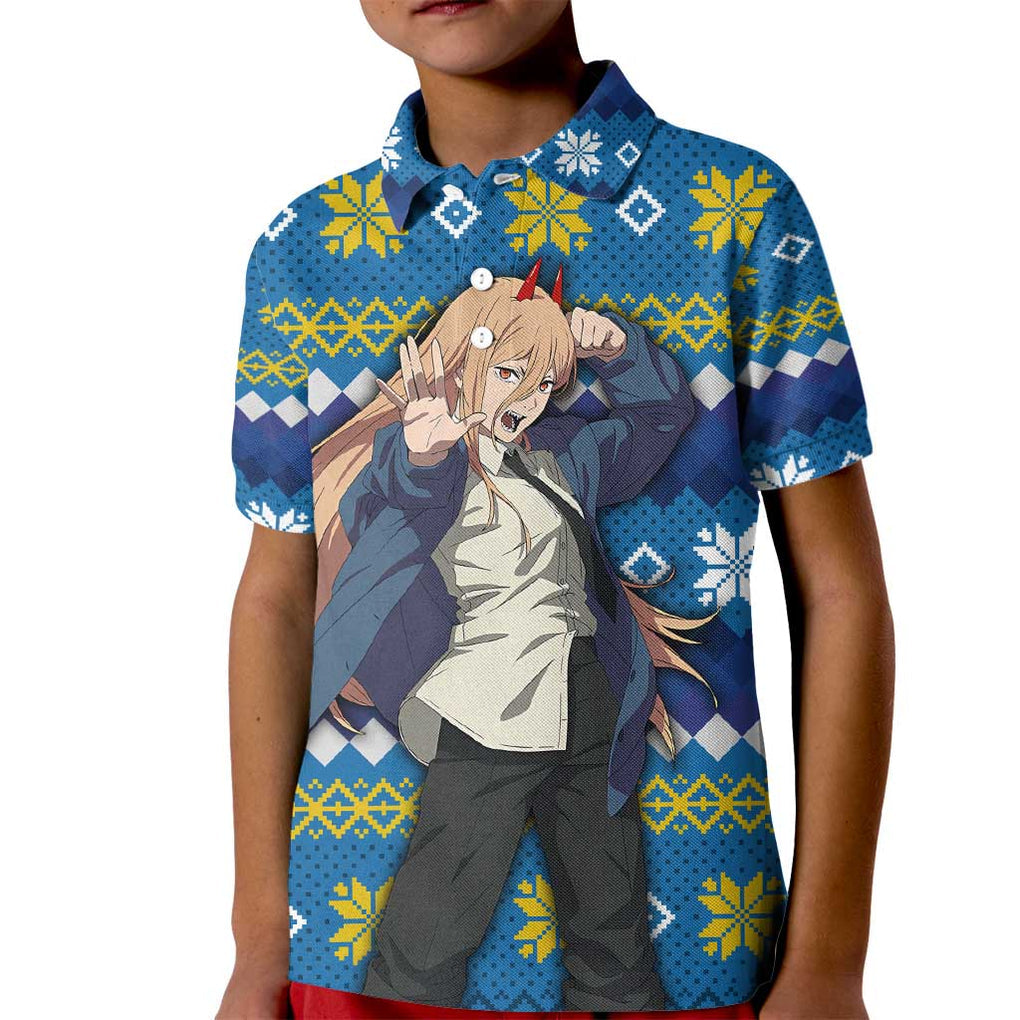 Power - Chainsaw Man Kid Polo Shirt Anime Mix Christmas Style