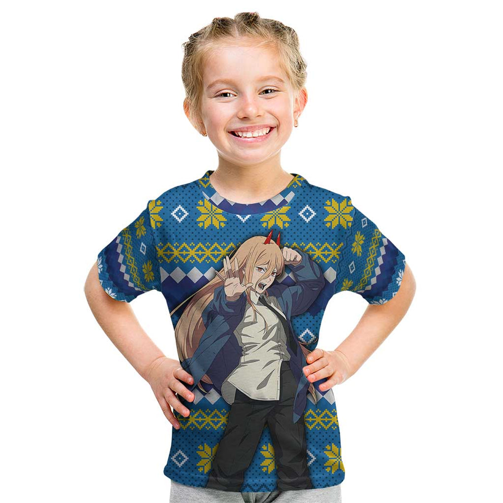 Power - Chainsaw Man Kid T Shirt Anime Mix Christmas Style