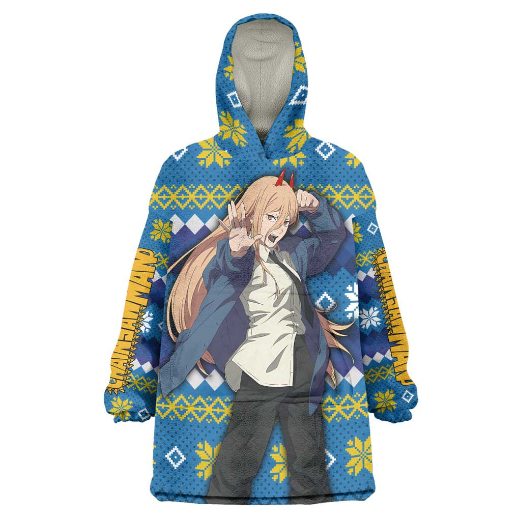 Power - Chainsaw Man Wearable Blanket Hoodie Anime Mix Christmas Style