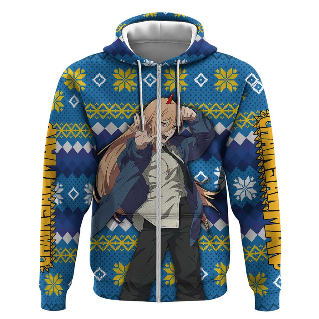 Power - Chainsaw Man Zip Hoodie Anime Mix Christmas Style