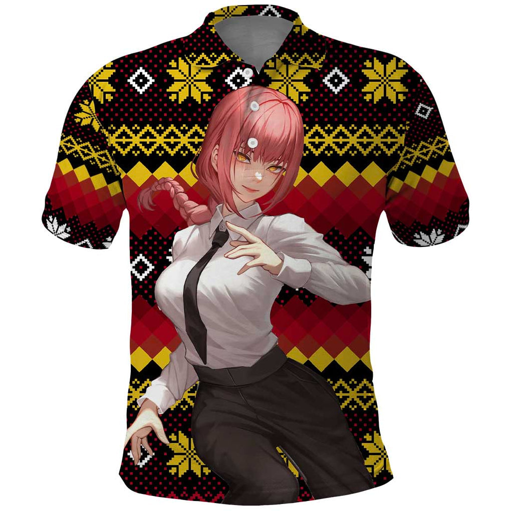 Makima - Chainsaw Man Polo Shirt Anime Mix Christmas Style