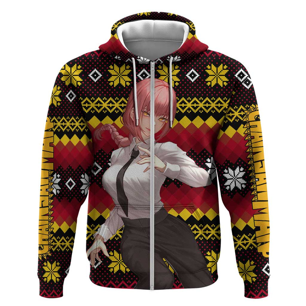 Makima - Chainsaw Man Zip Hoodie Anime Mix Christmas Style