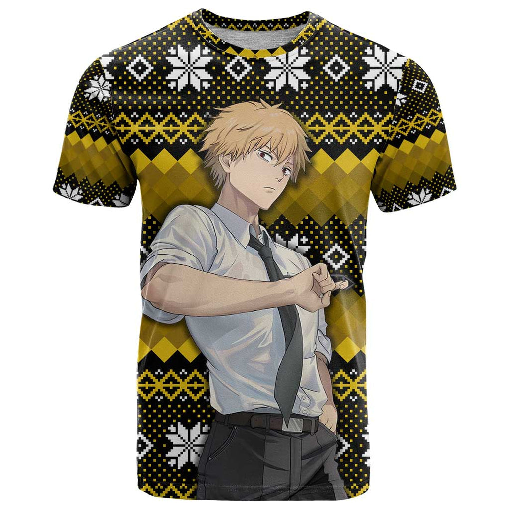 Denji - Chainsaw Man T Shirt Anime Mix Christmas Style