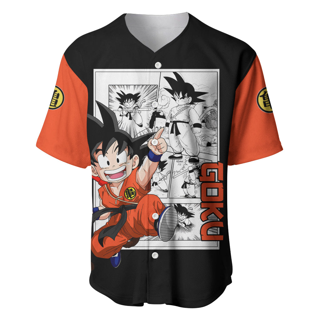 Goku Kid Baseball Jersey Dragon Ball Anime Mix Manga