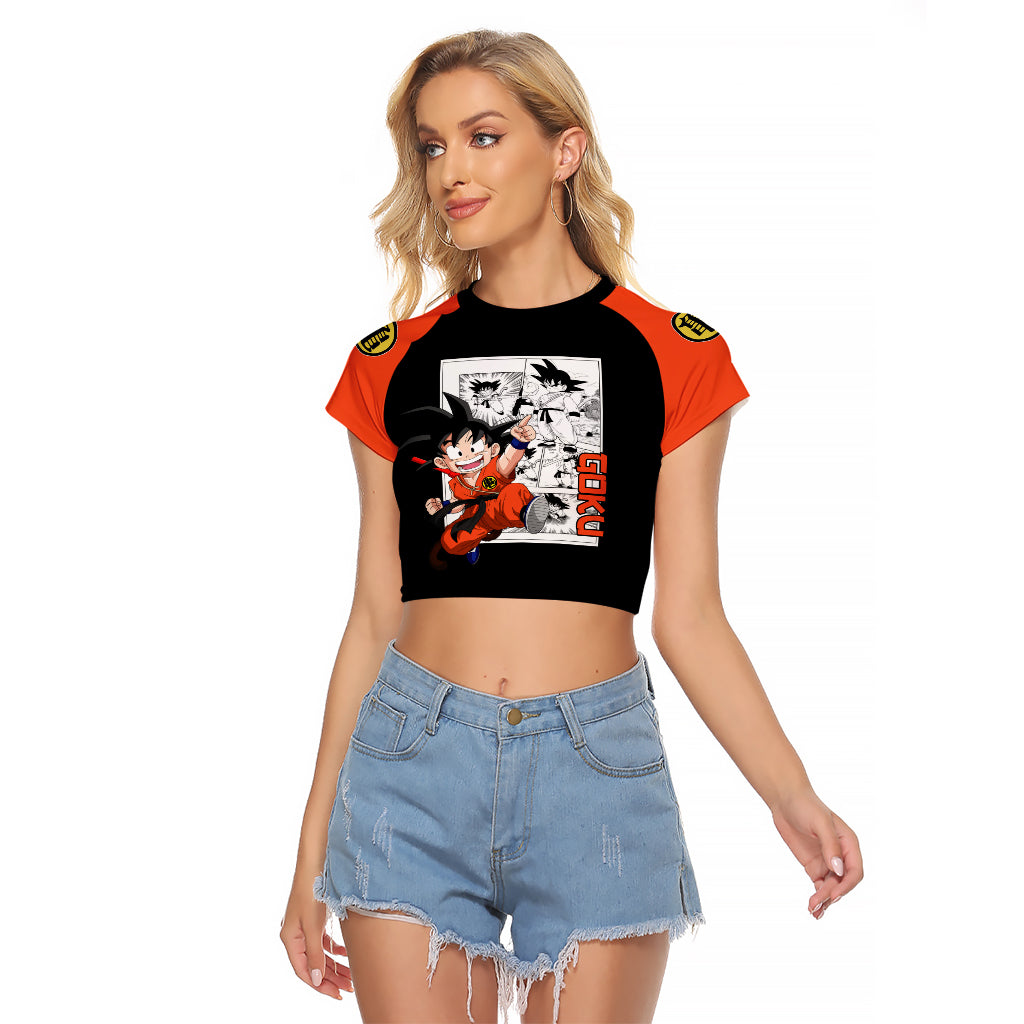 Goku Kid Raglan Cropped T Shirt Dragon Ball Anime Mix Manga