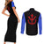 Vegeta Super Saiyan 2 Couples Matching Short Sleeve Bodycon Dress and Long Sleeve Button Shirt Dragon Ball