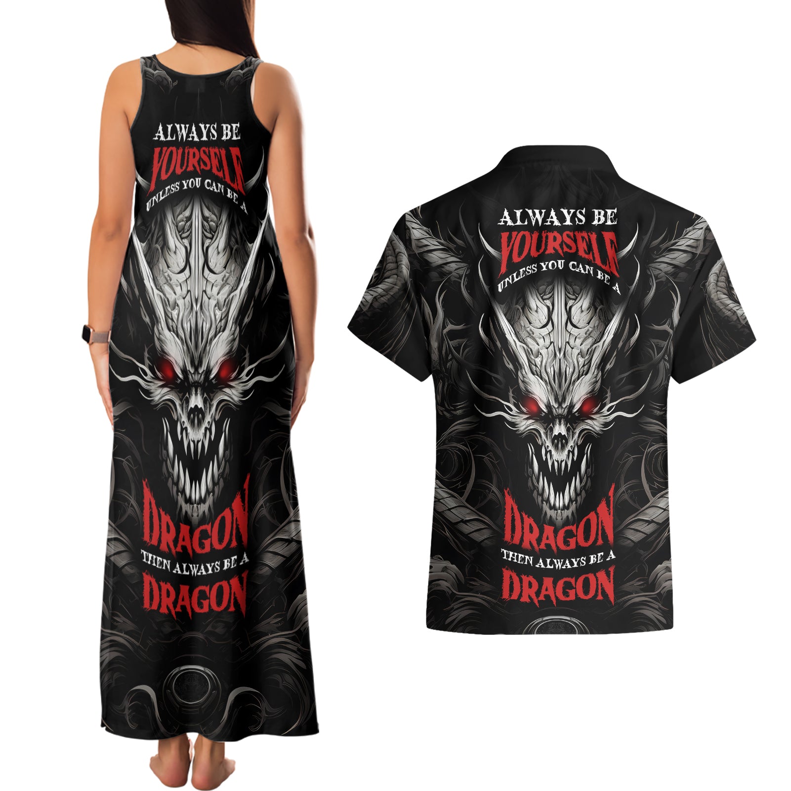 demon-skull-couples-matching-tank-maxi-dress-and-hawaiian-shirt-always-be-yourself-unless-you-can-be-a-dragon-then-always-be-a-dragon