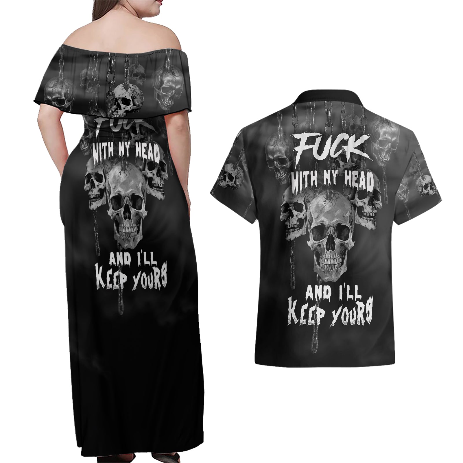 skull-couples-matching-off-shoulder-maxi-dress-and-hawaiian-shirt-ill-keep-you