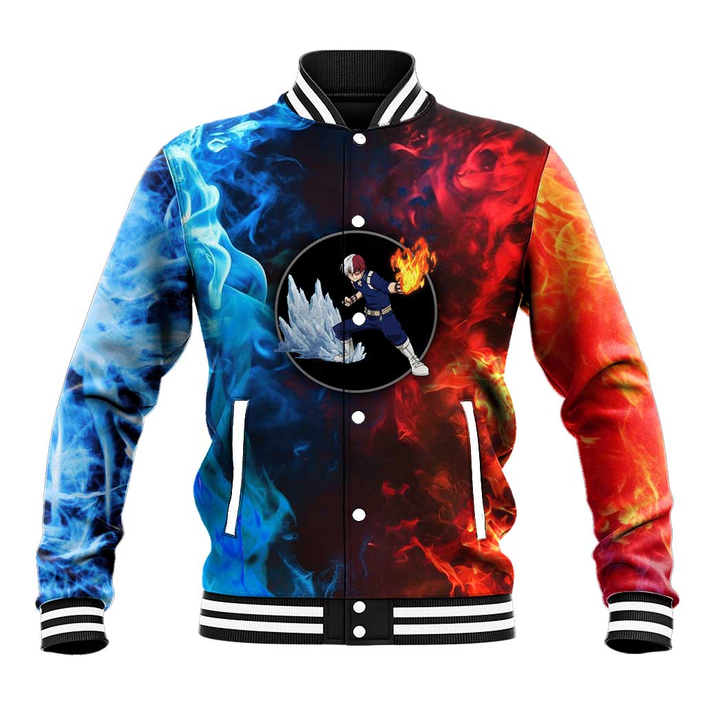 Burning Fire Shoto My Hero Academia Baseball Jacket Anime Style