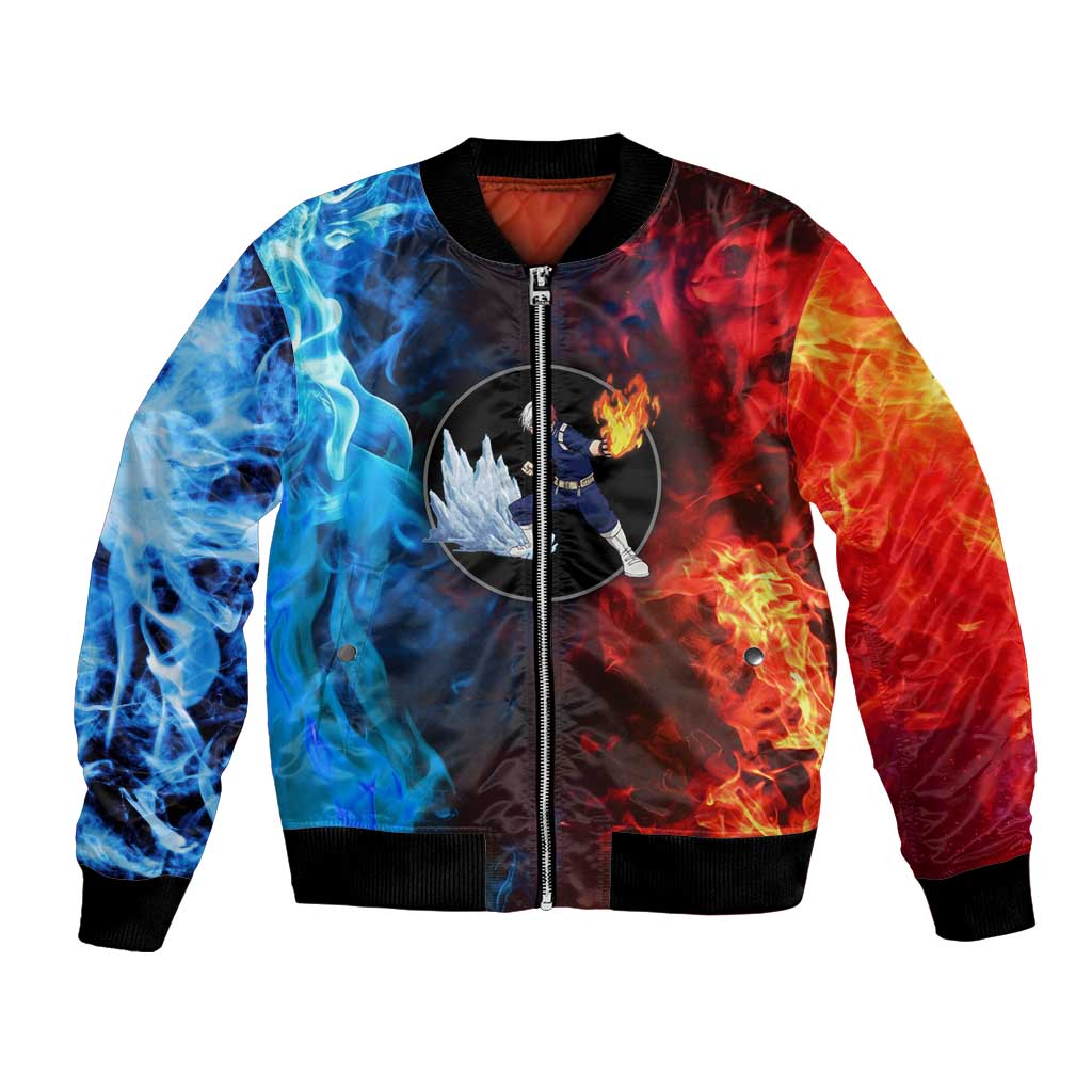 Burning Fire Shoto My Hero Academia Bomber Jacket Anime Style