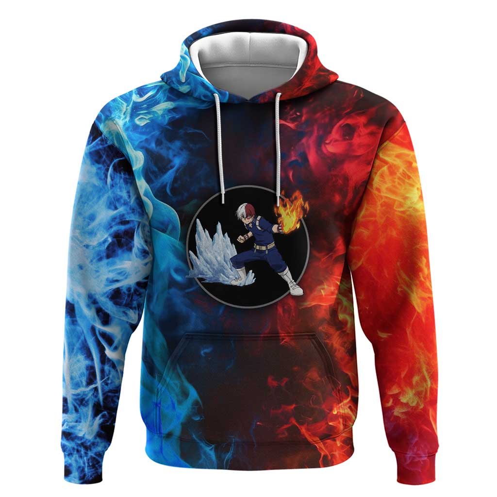 Burning Fire Shoto My Hero Academia Hoodie Anime Style