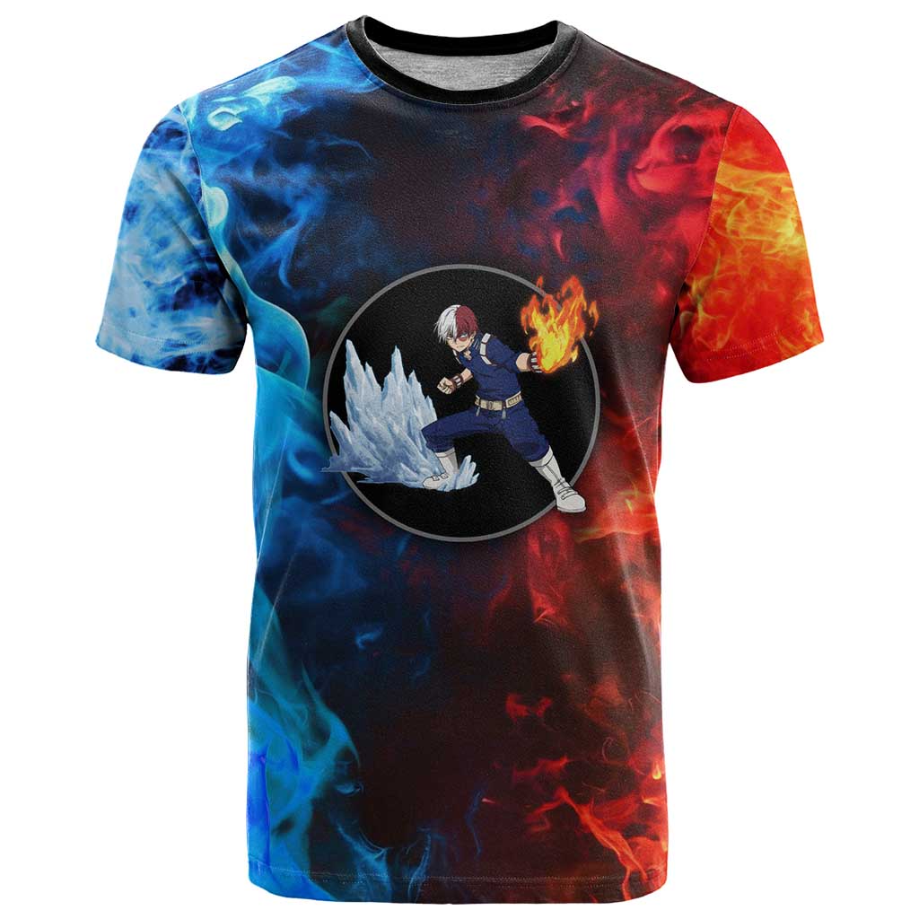 Burning Fire Shoto My Hero Academia T Shirt Anime Style