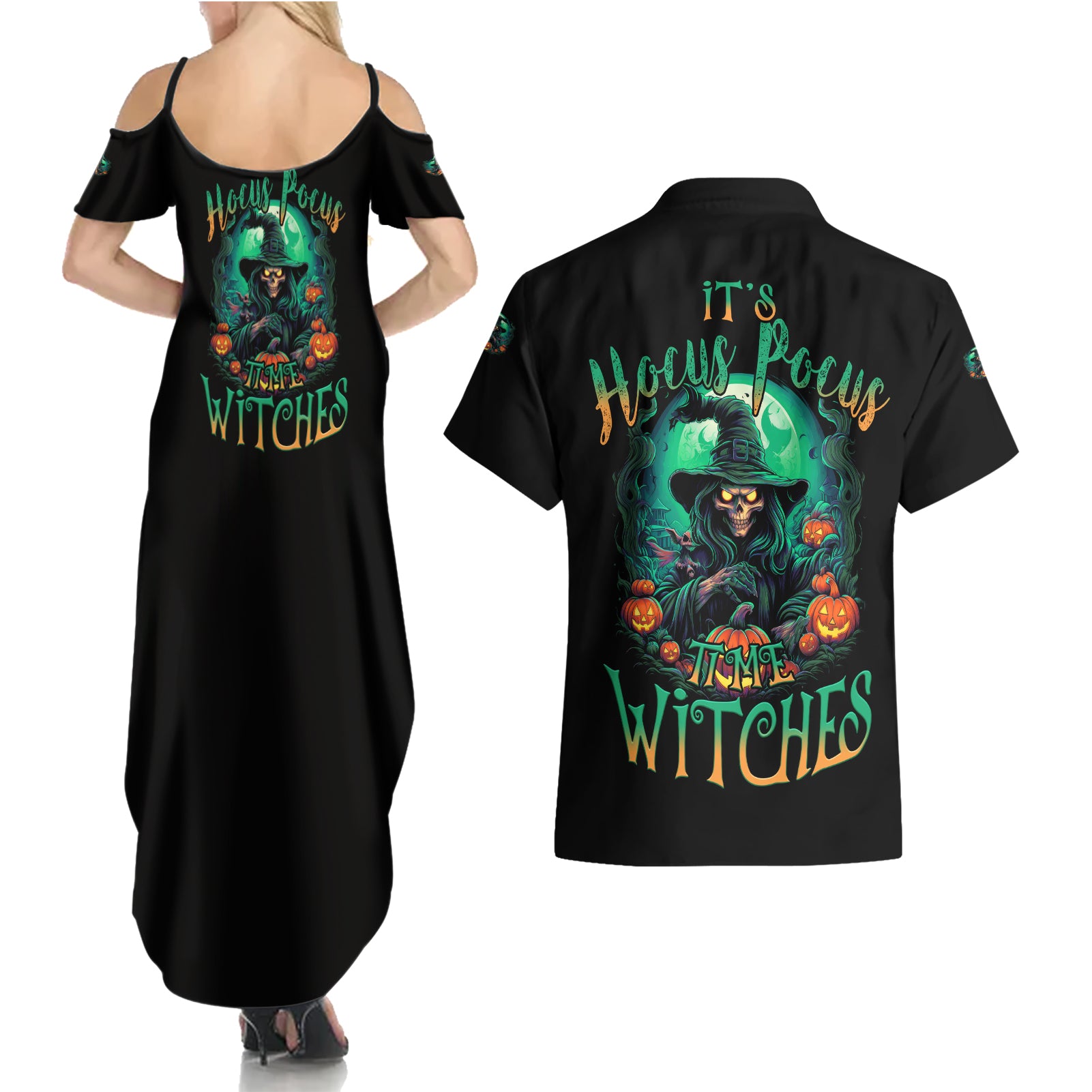 hocus-pocus-halloween-couples-matching-summer-maxi-dress-and-hawaiian-shirt