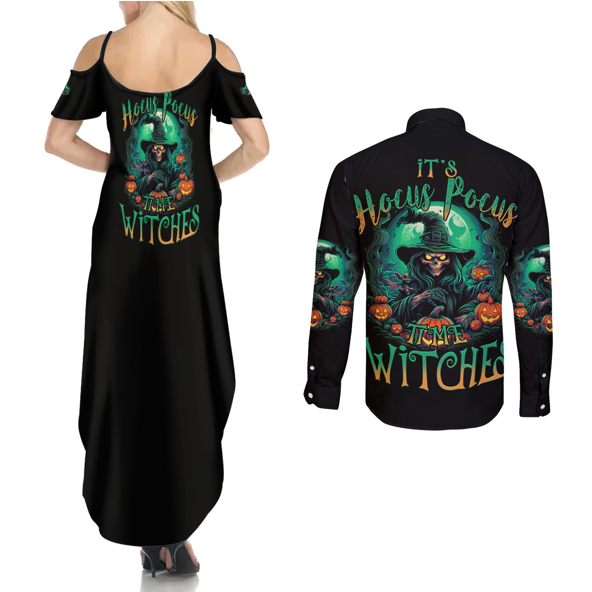 hocus-pocus-halloween-couples-matching-summer-maxi-dress-and-long-sleeve-button-shirt