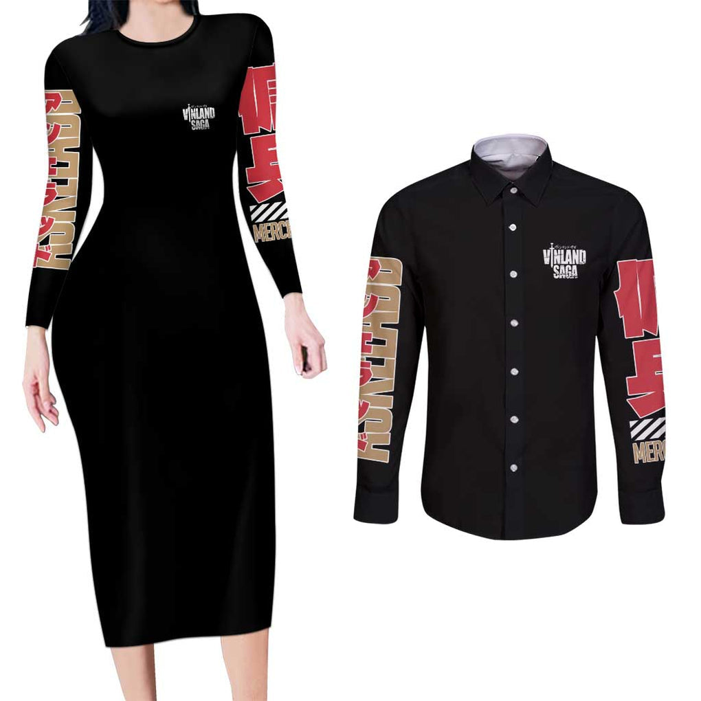 Askeladd Vinland Saga Couples Matching Long Sleeve Bodycon Dress and Long Sleeve Button Shirt Anime Style