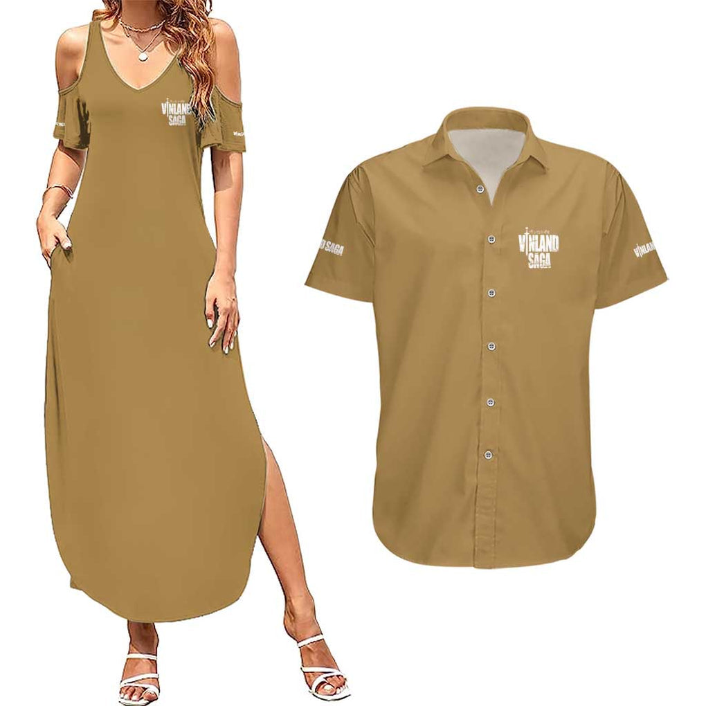 Thorfinn Vinlad Saga Couples Matching Summer Maxi Dress and Hawaiian Shirt Anime Style