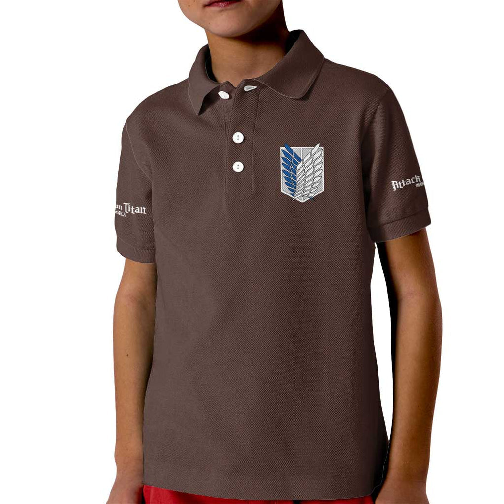 Levi Ackerman V3 Attack on Titan Kid Polo Shirt Anime Style