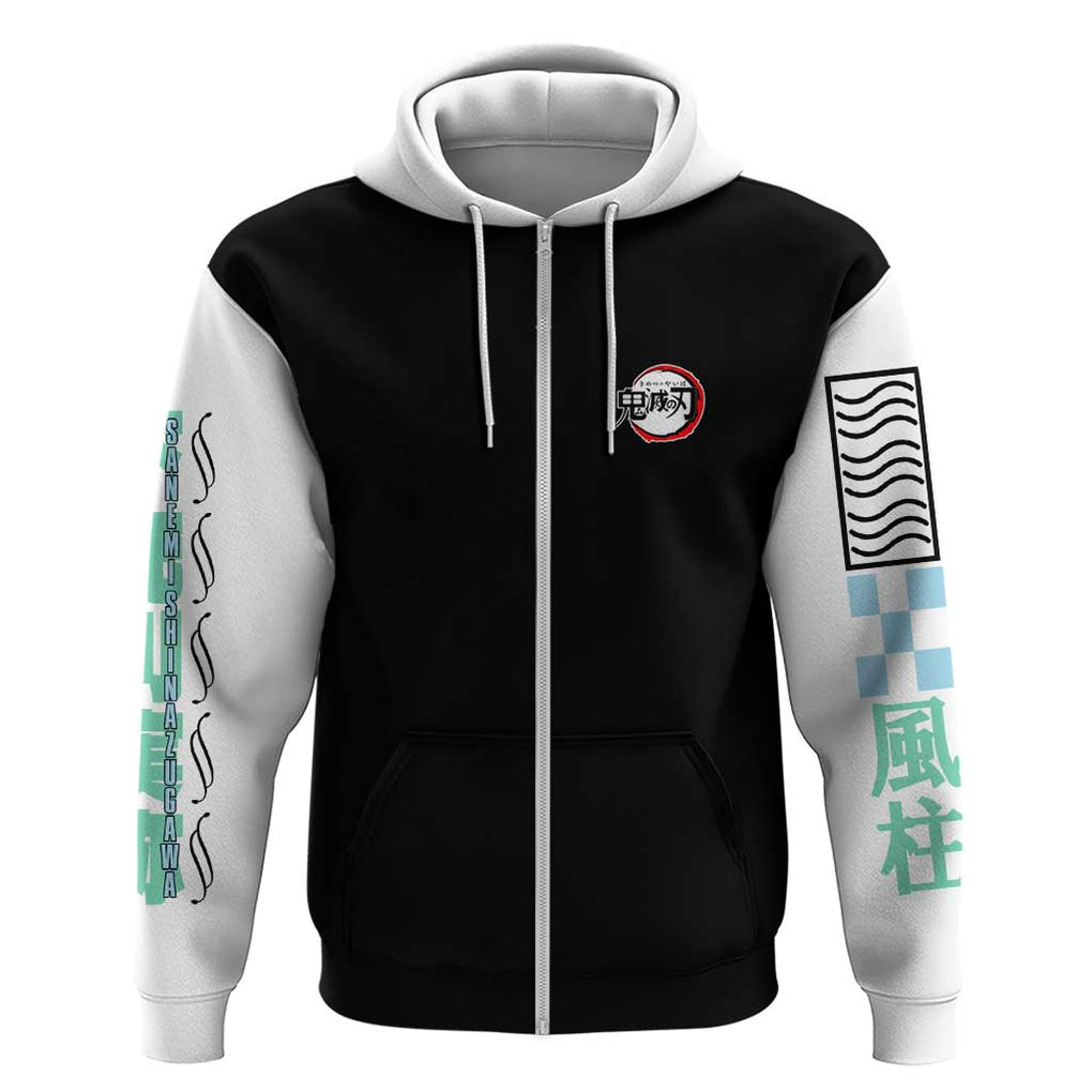 Sanemi Shinazugawa Kimesu no Yaiba Zip Hoodie Anime Style