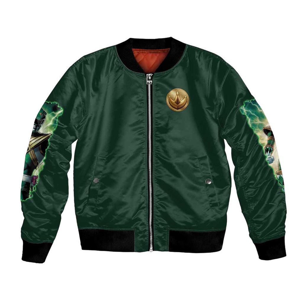 Green Ranger Mighty Morphin Power Rangers Bomber Jacket Japan Anime Style