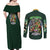 Green Ranger Mighty Morphin Power Rangers Couples Matching Off Shoulder Maxi Dress and Long Sleeve Button Shirt Japan Anime Style