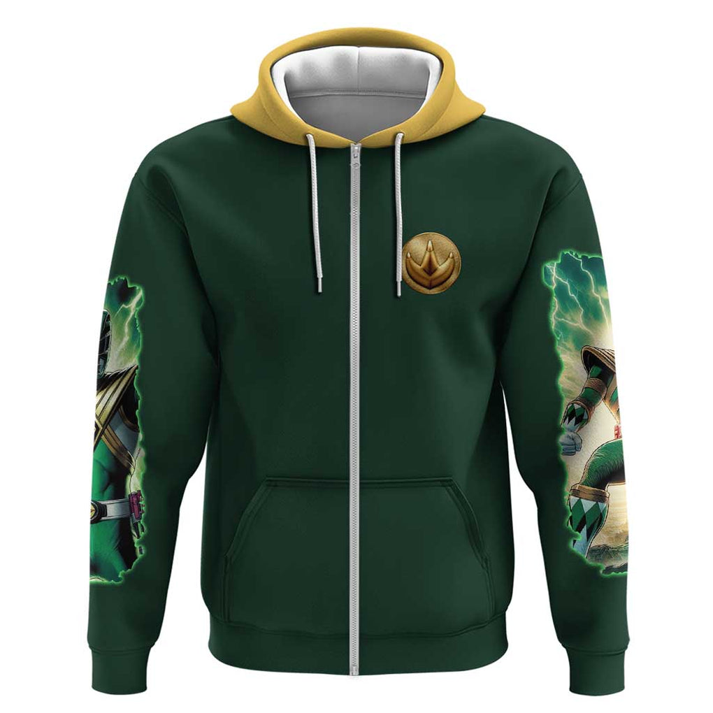 Green Ranger Mighty Morphin Power Rangers Zip Hoodie Japan Anime Style