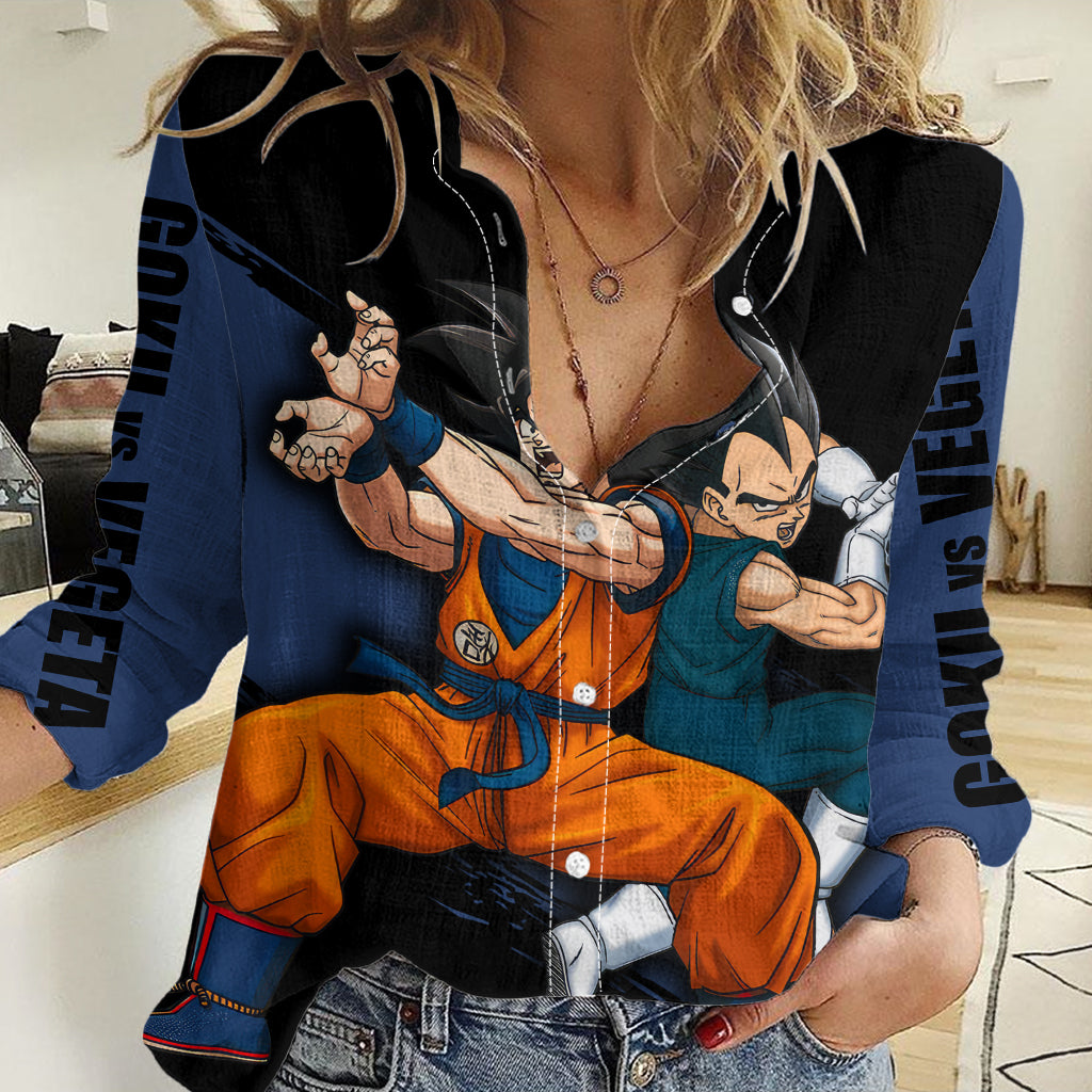 Goku and Vegeta Super Anime Women Casual Shirt