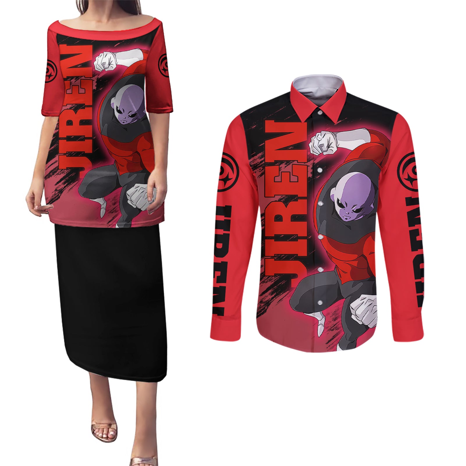 Jiren - Dragon Ball Couples Matching Puletasi and Long Sleeve Button Shirt