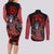 Uchiha Madara Sharingan Eyes Couples Matching Long Sleeve Bodycon Dress and Long Sleeve Button Shirt Naruto