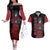 Uchiha Madara Sharingan Eyes Couples Matching Off The Shoulder Long Sleeve Dress and Hawaiian Shirt Naruto