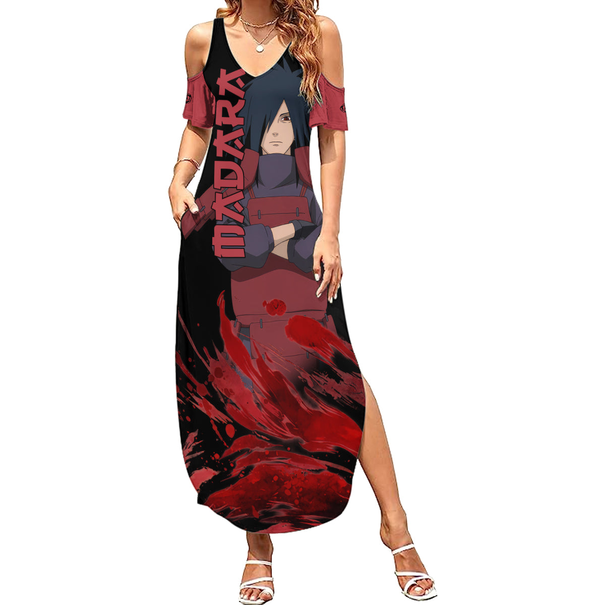 Uchiha Madara Sharingan Eyes Summer Maxi Dress Naruto