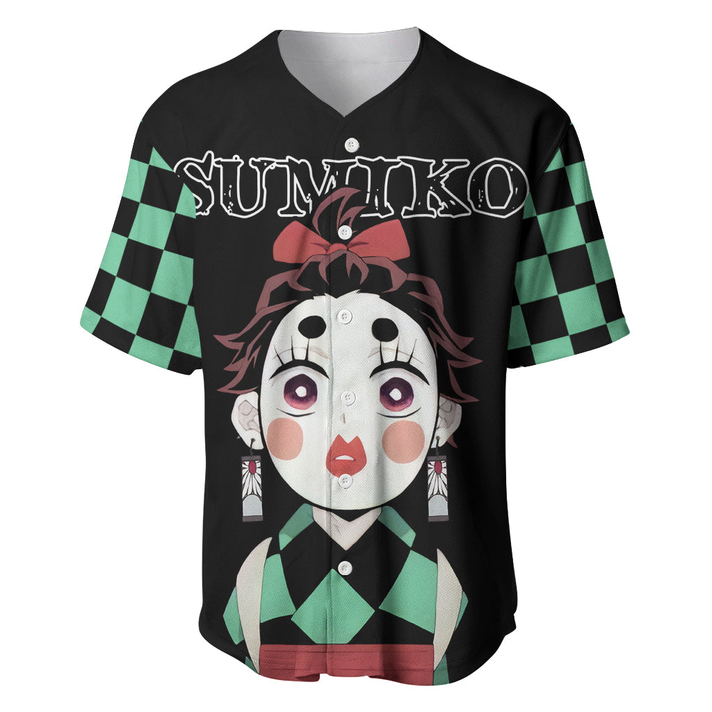 Tanjiro Sumiko Demon Slayer Baseball Jersey Funny Face