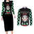 Tanjiro Sumiko Demon Slayer Couples Matching Long Sleeve Bodycon Dress and Long Sleeve Button Shirt Funny Face