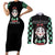 Tanjiro Sumiko Demon Slayer Couples Matching Short Sleeve Bodycon Dress and Long Sleeve Button Shirt Funny Face