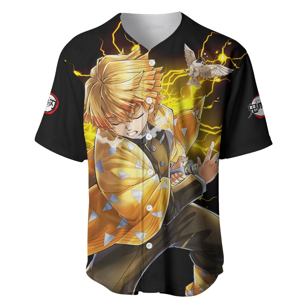 Zenitsu Agatsuma Demon Slayer Baseball Jersey Anime Mix Manga Style