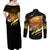 Zenitsu Agatsuma Demon Slayer Couples Matching Off Shoulder Maxi Dress and Long Sleeve Button Shirt Anime Mix Manga Style