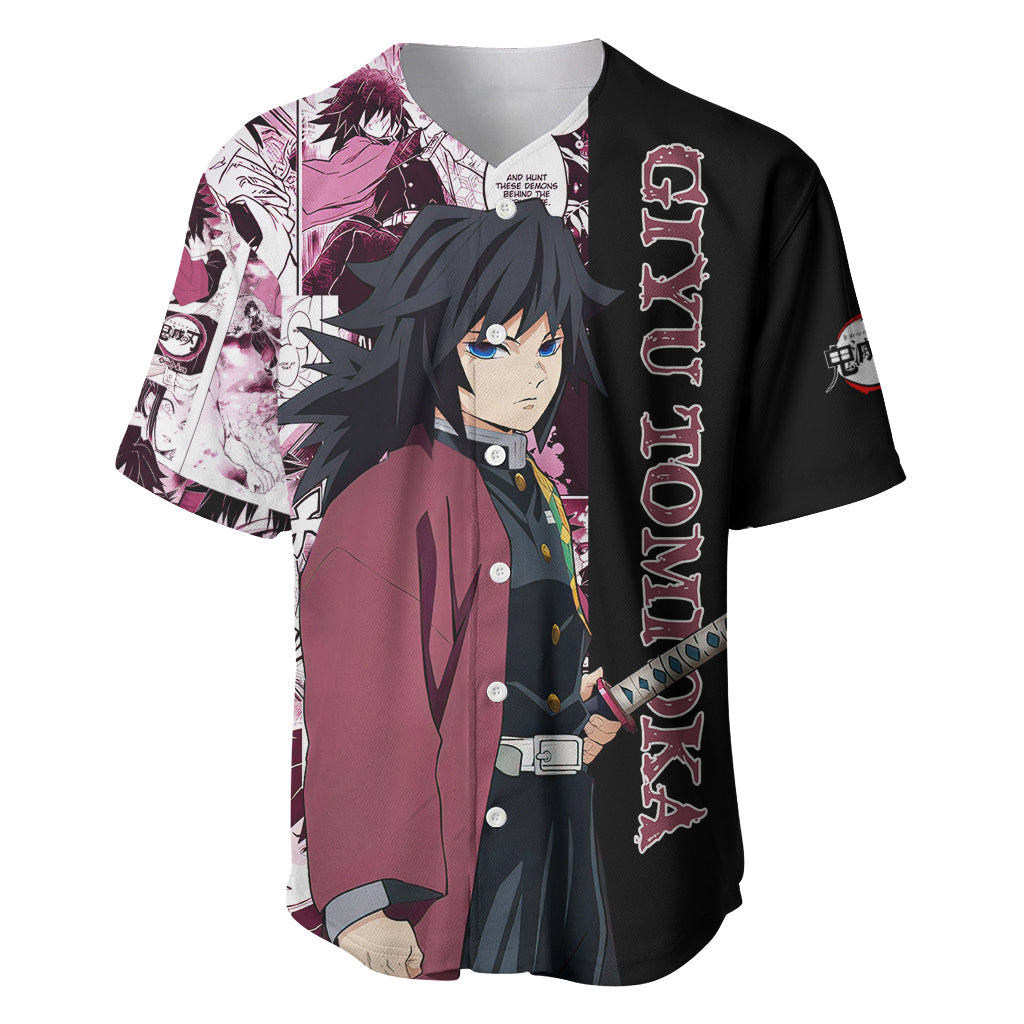 Giyu Tomioka Demon Slayer Baseball Jersey Anime Mix Manga Style