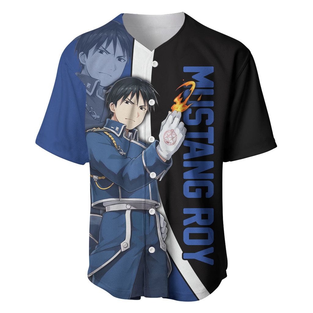 Mustang Roy - Fullmetal Alchemist Baseball Jersey Anime Style