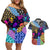 skull-pattern-couples-matching-off-shoulder-short-dress-and-hawaiian-shirt-colorful-skull-pattern-mix