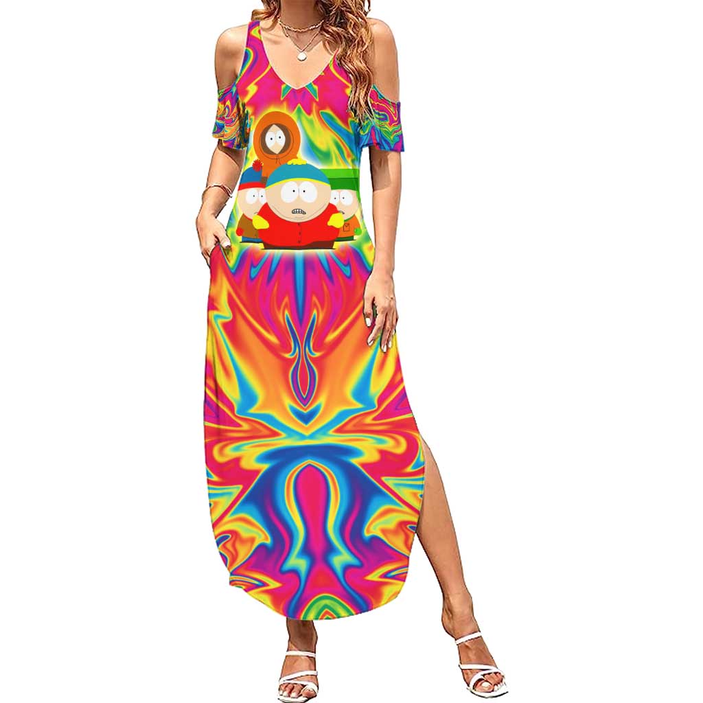 Trippy South Park Summer Maxi Dress Anime Style