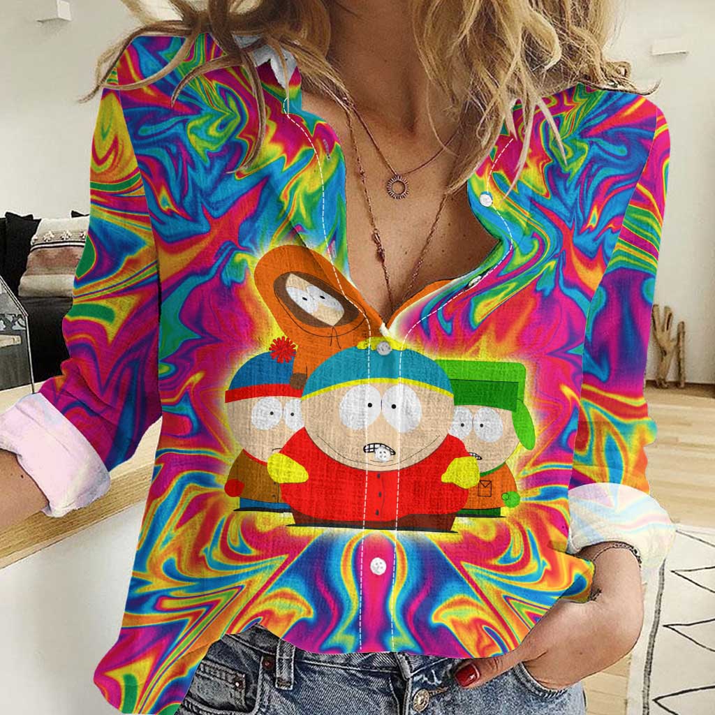 Trippy South Park Women Casual Shirt Anime Style